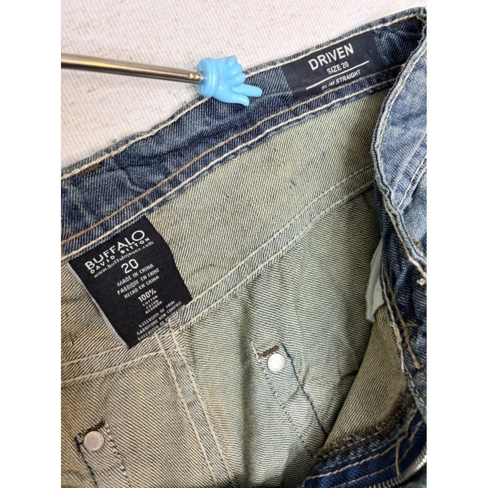 Buffalo David Bitton Driven Slim Straight Jeans Mens 20 Medium Wash Denim NWT